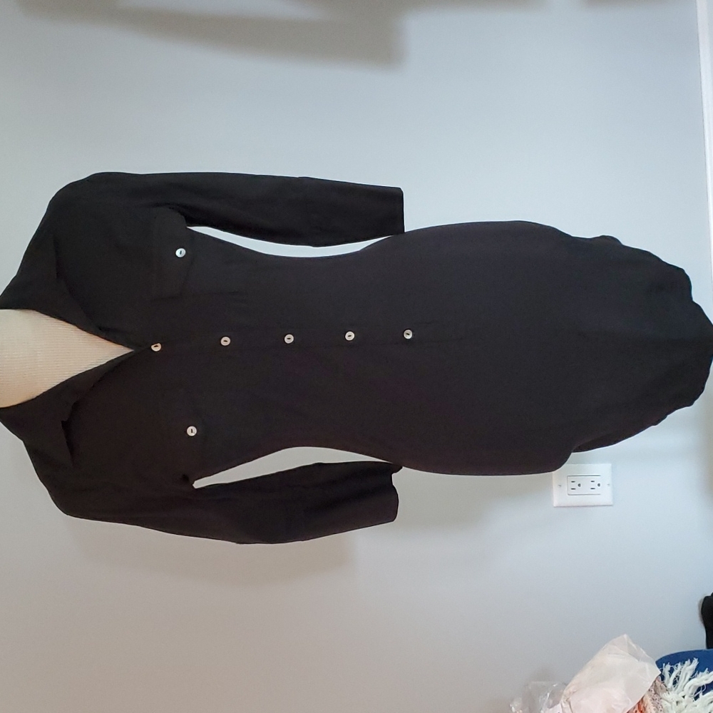 Black button down jacket dress